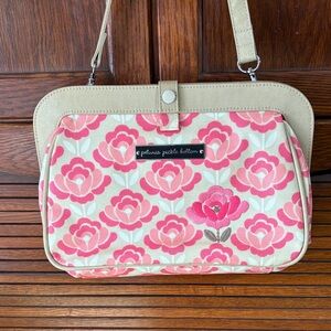 Petunia Pickle Bottom Beige and Pink Floral Baby Bag